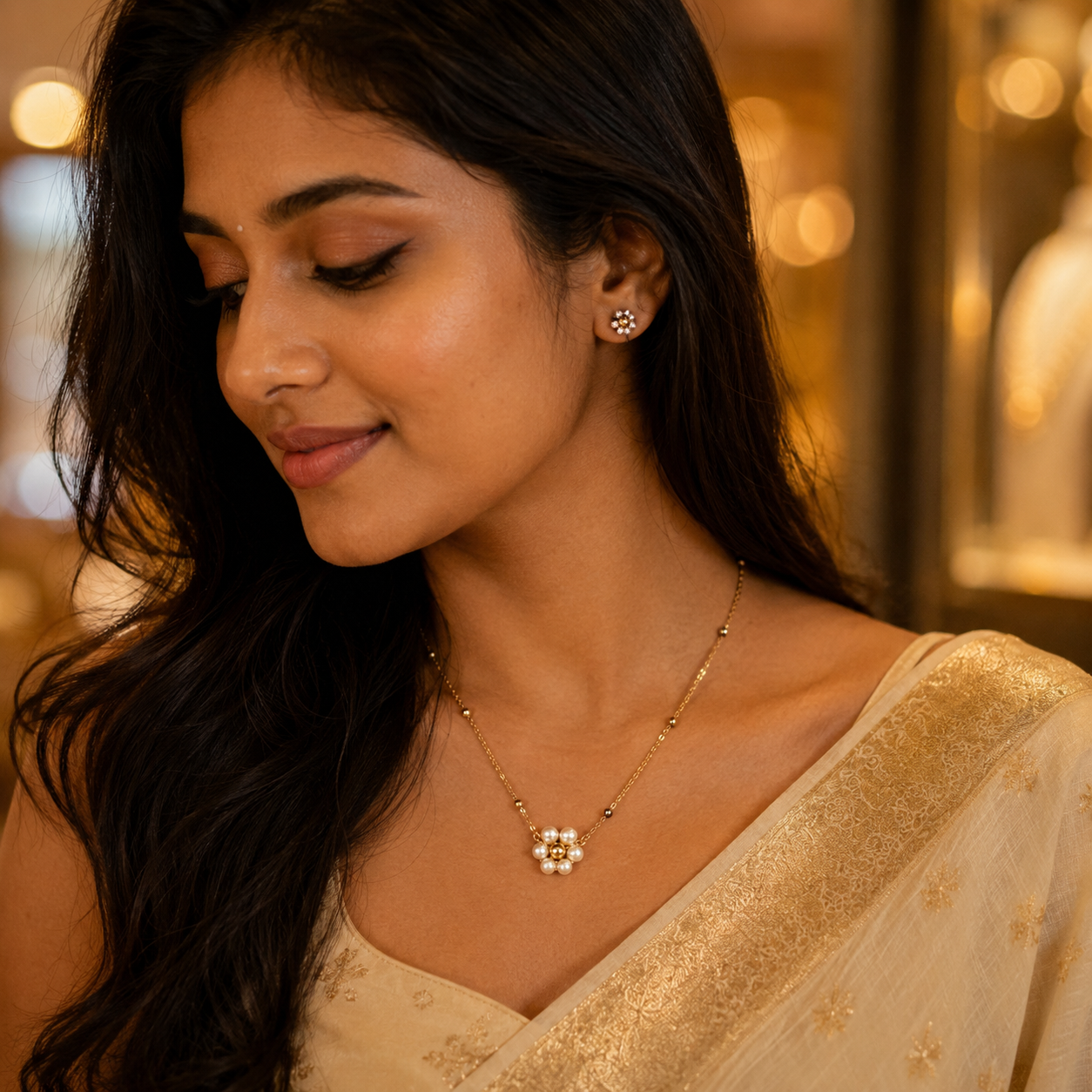 Goldea Pearl Blossom Necklace