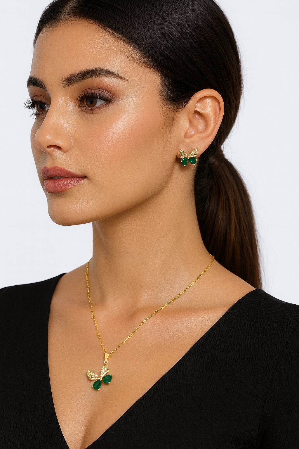 Emerald Butterfly Set