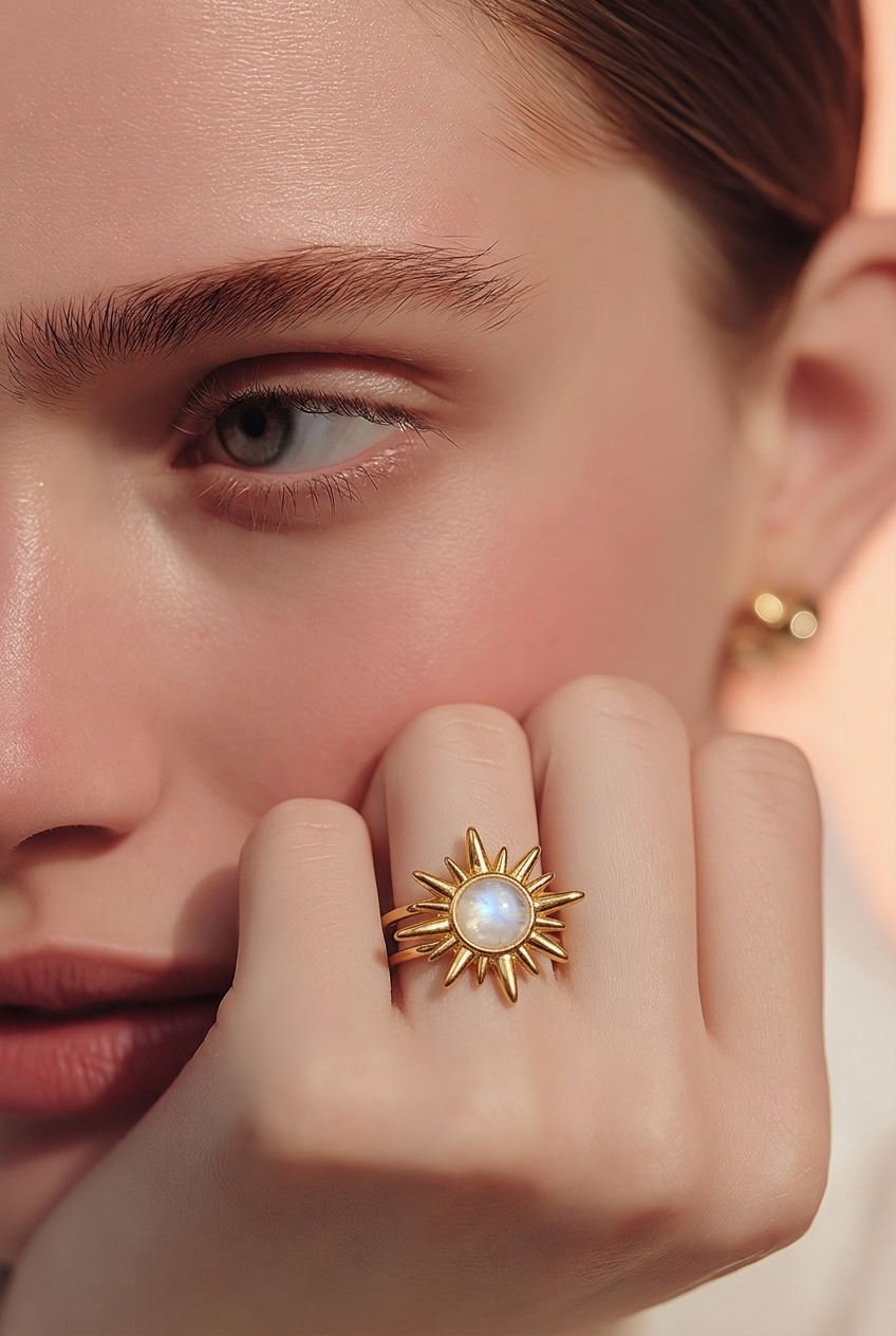 Goldea Solara Sunburst Ring