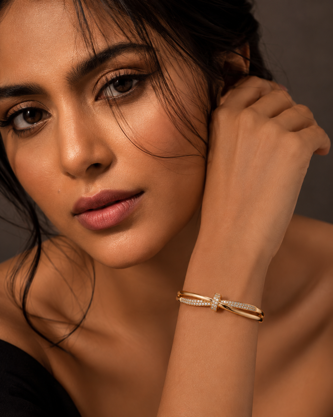 Crystal Infinity Twist Bangle