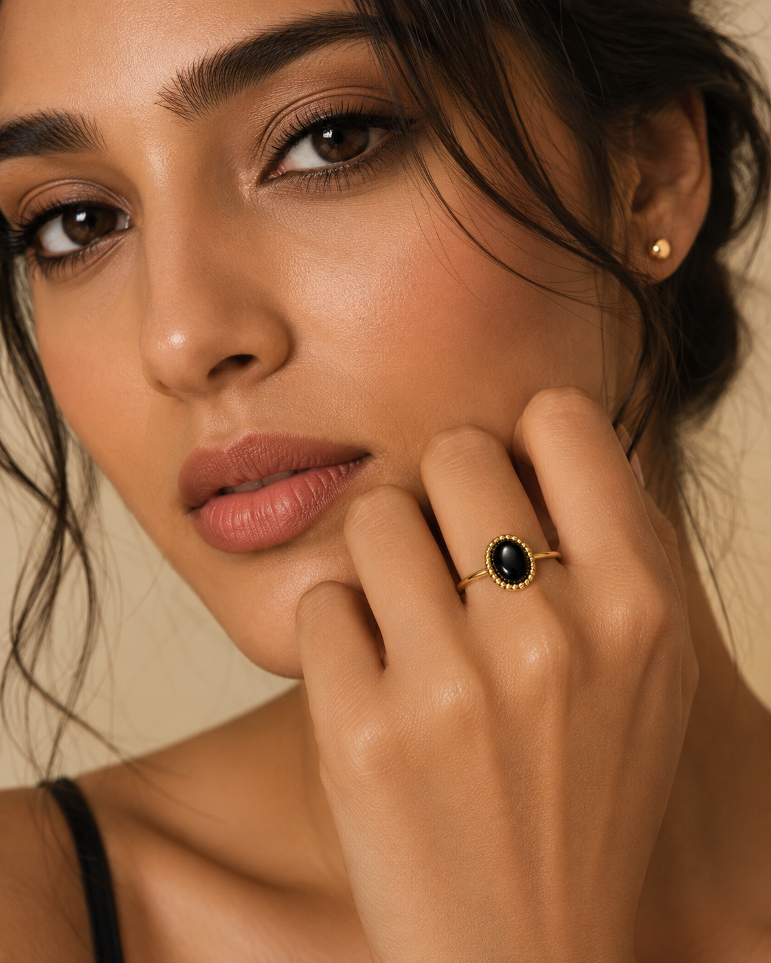 Noir Onyx Open Ring