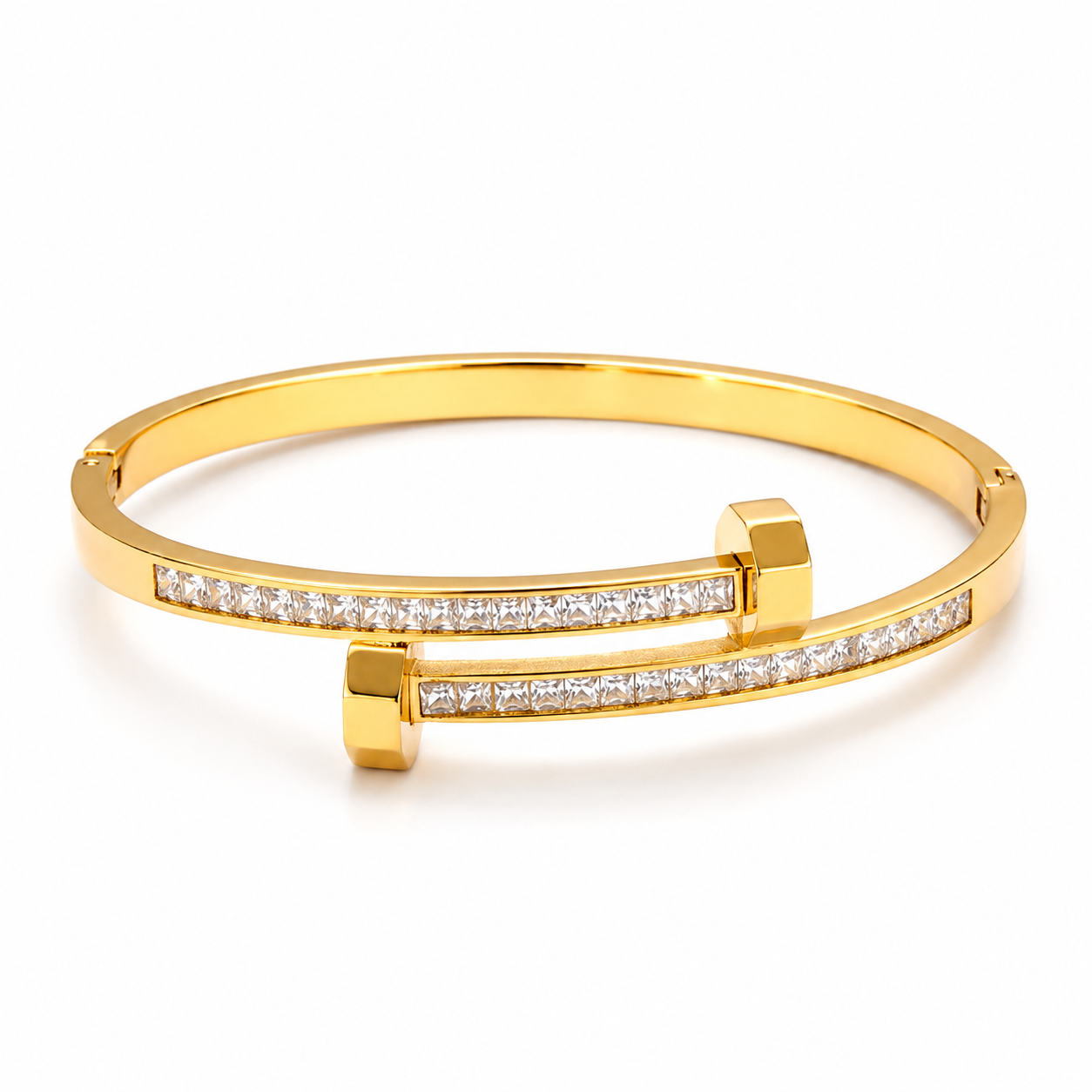 Crystal Nail Cuff Bangle