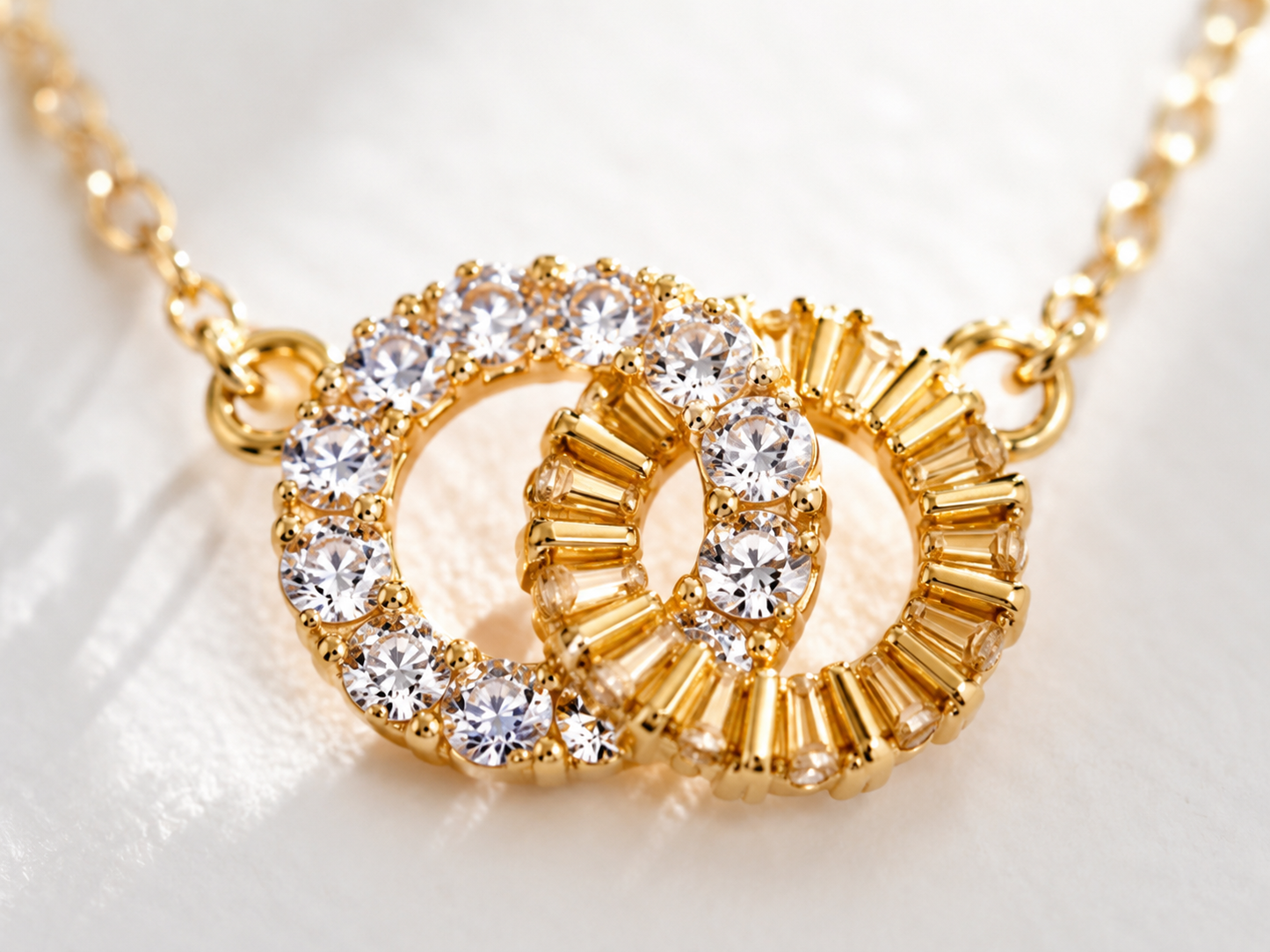 Goldea Celestial Duo Circle Necklace