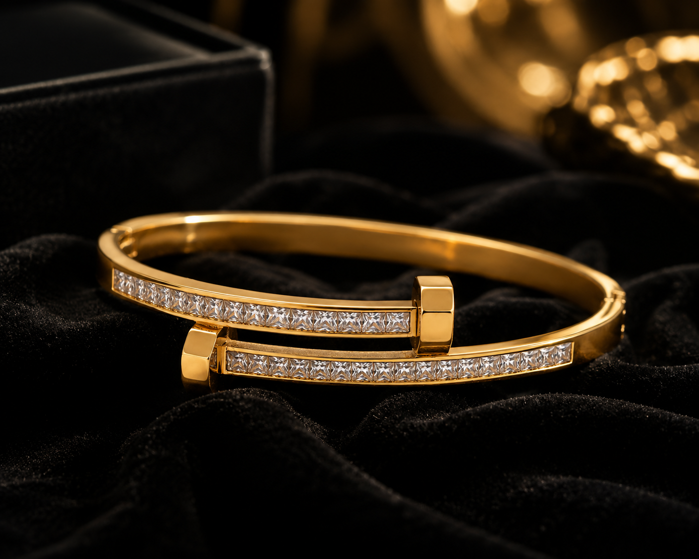 Crystal Nail Cuff Bangle