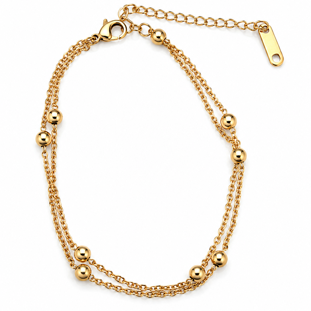 Goldea Luna Beaded Layer Bracelet