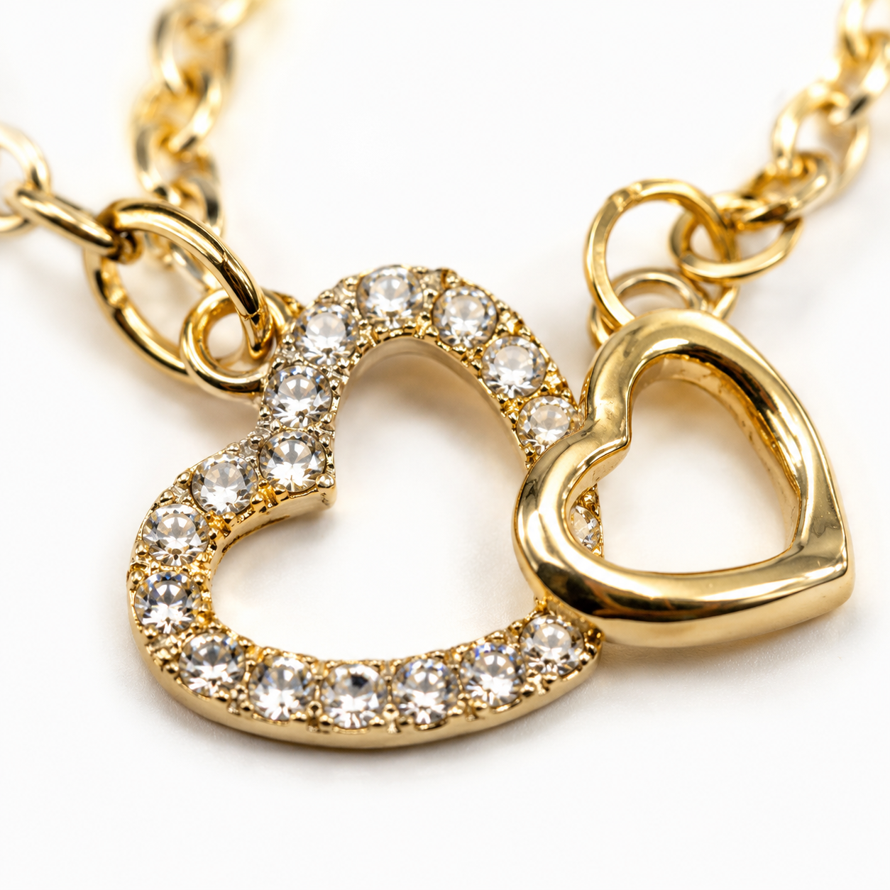 Golden Interlocked Heart Necklace