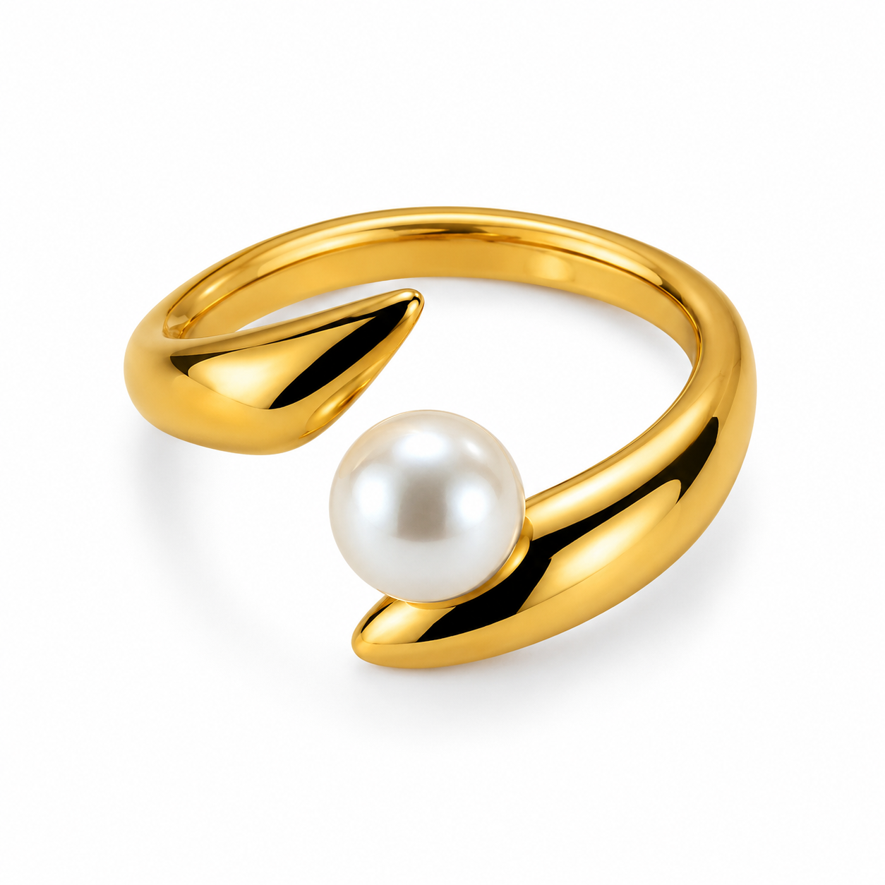 Goldea Pearl Embrace Open Ring