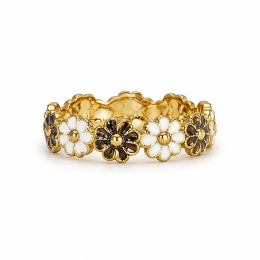Midnight Daisy Stretch Ring