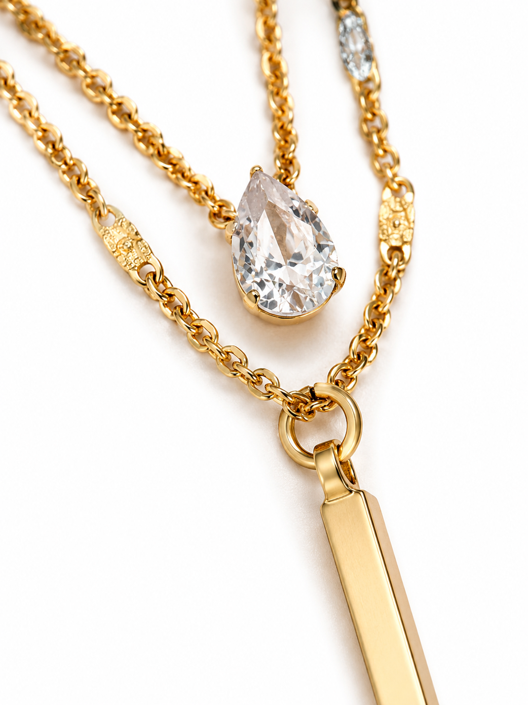 Goldea Aurora Layered Crystal Pendant Necklace