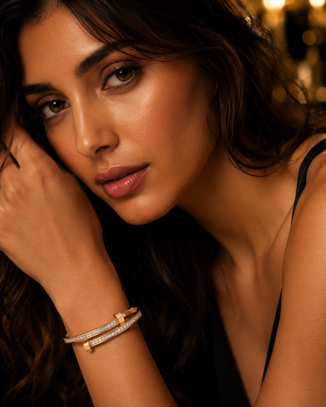 Crystal Nail Cuff Bangle