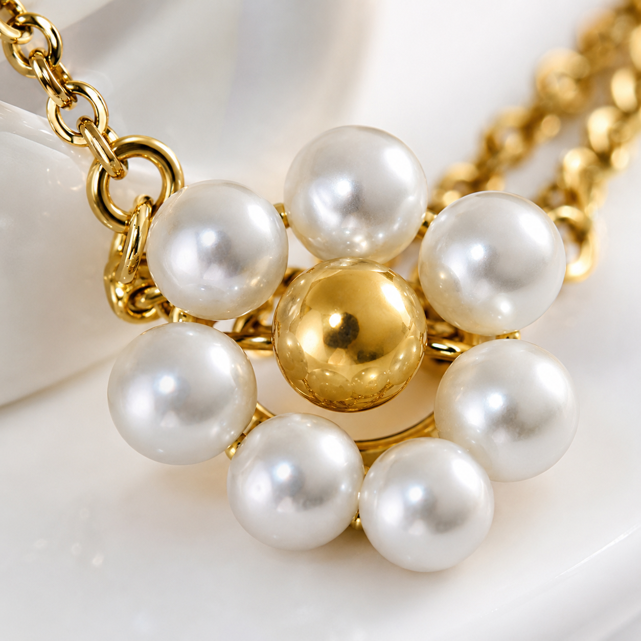 Goldea Pearl Blossom Necklace