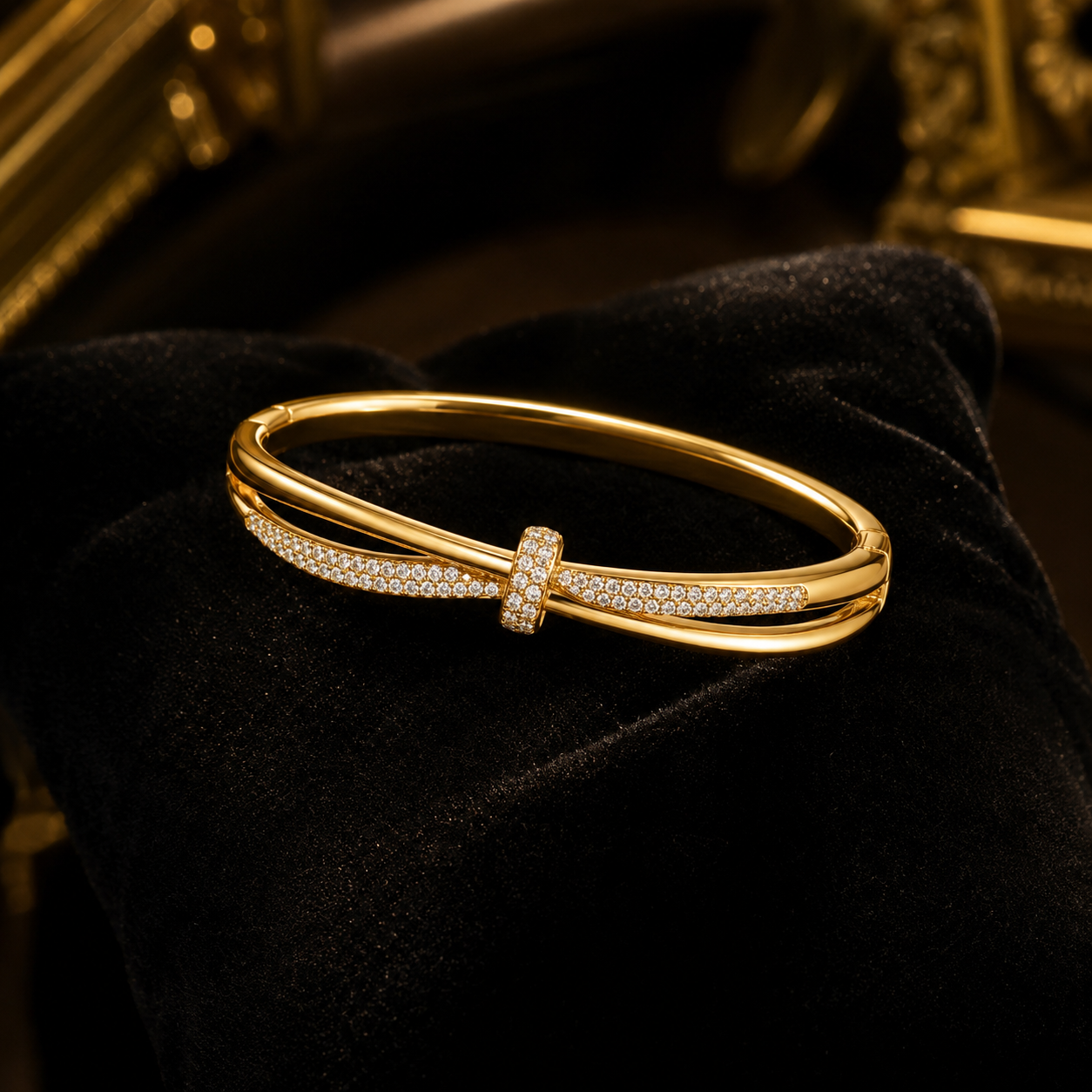 Crystal Infinity Twist Bangle