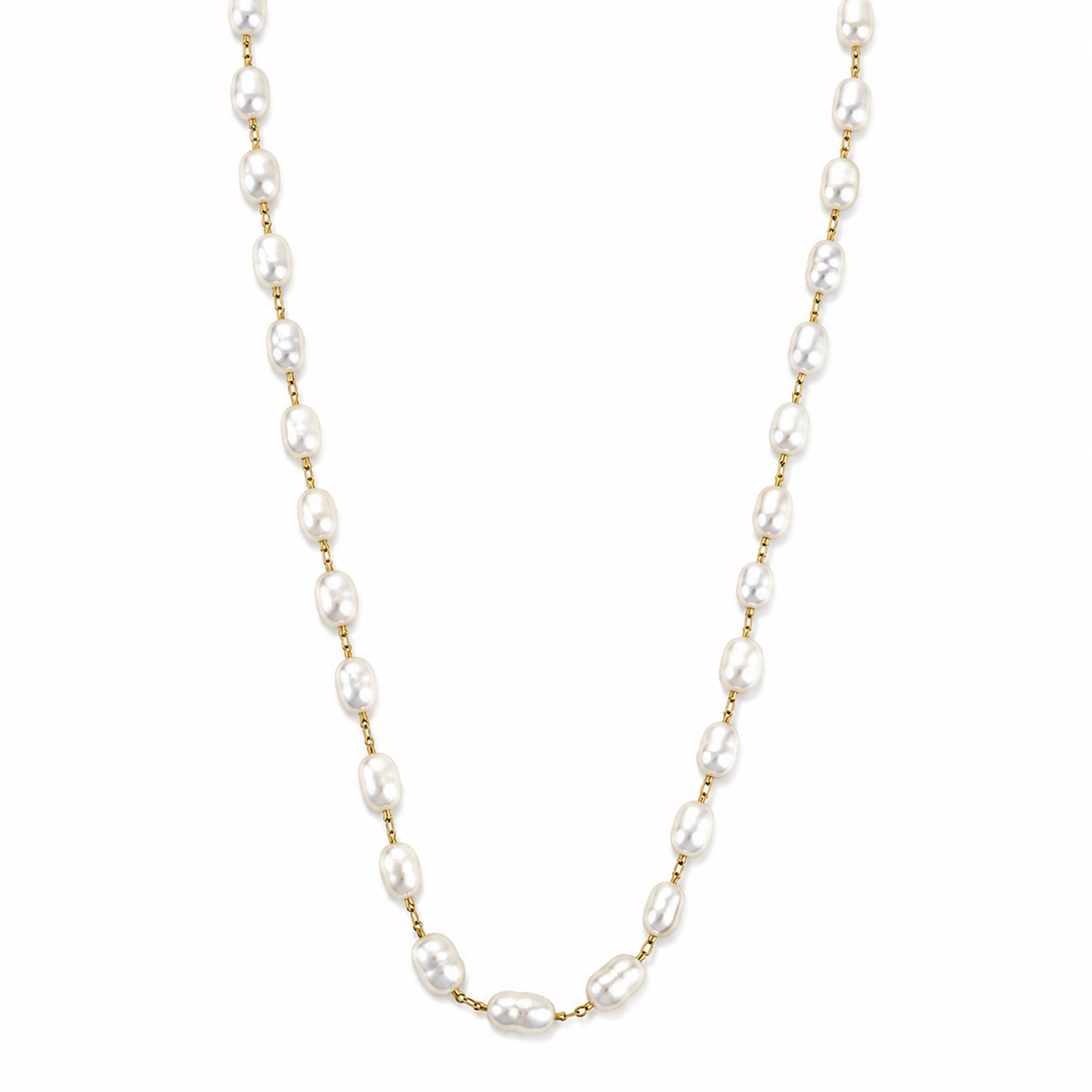 Goldea Celeste Pearl Chain Necklace