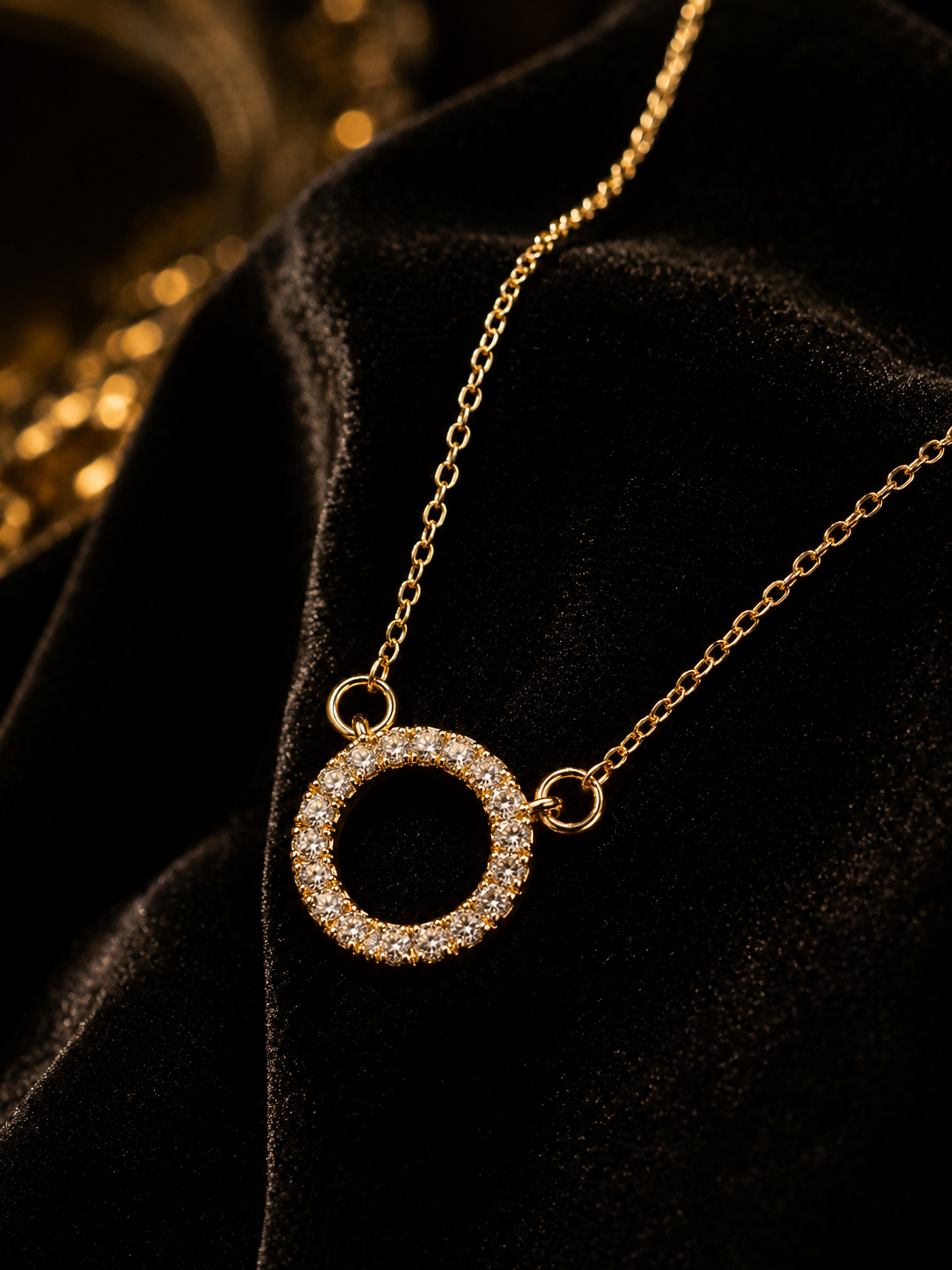 Goldea Celeste Crystal Circle Necklace
