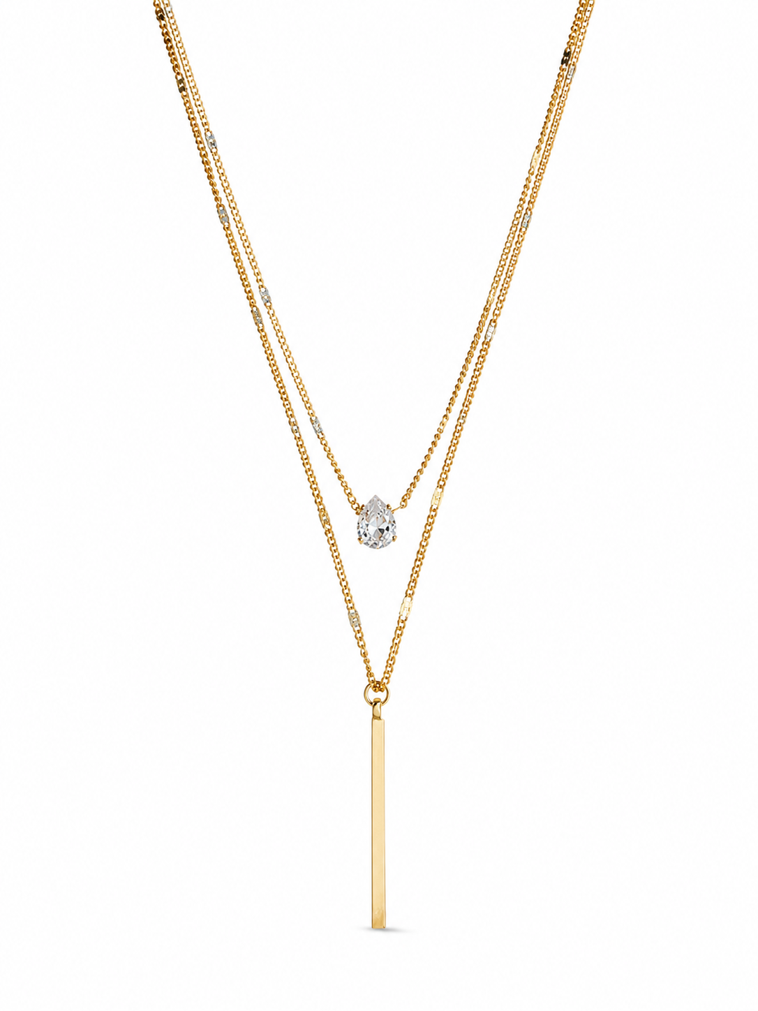 Goldea Aurora Layered Crystal Pendant Necklace