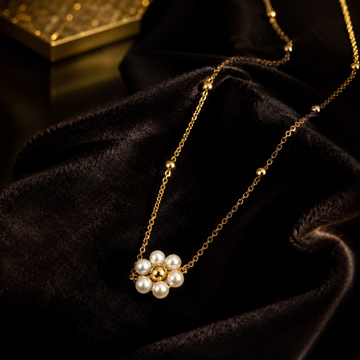 Goldea Pearl Blossom Necklace