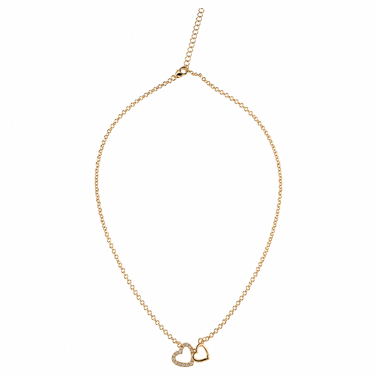 Golden Interlocked Heart Necklace