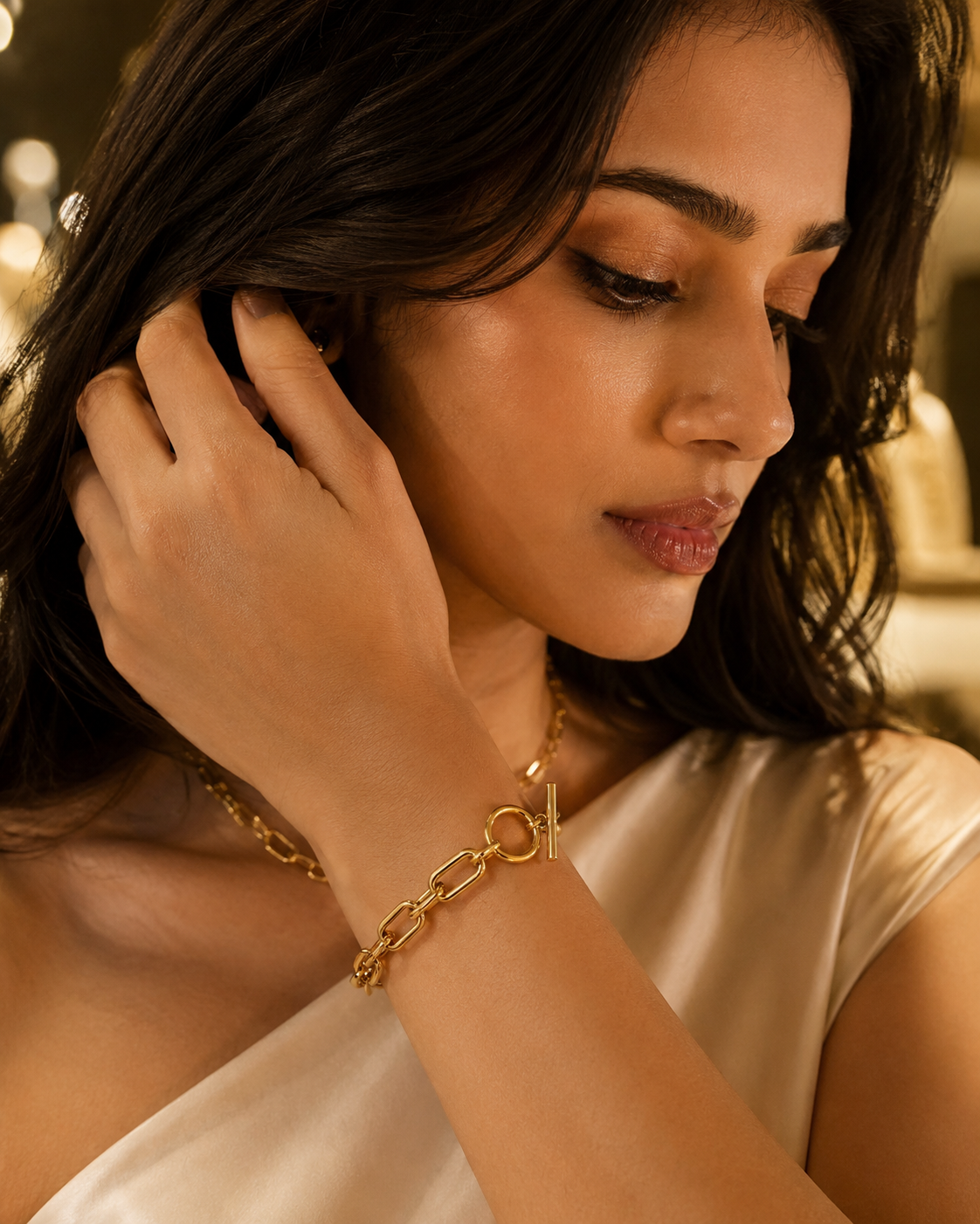 Goldea Luxe Paperclip Chain Bracelet