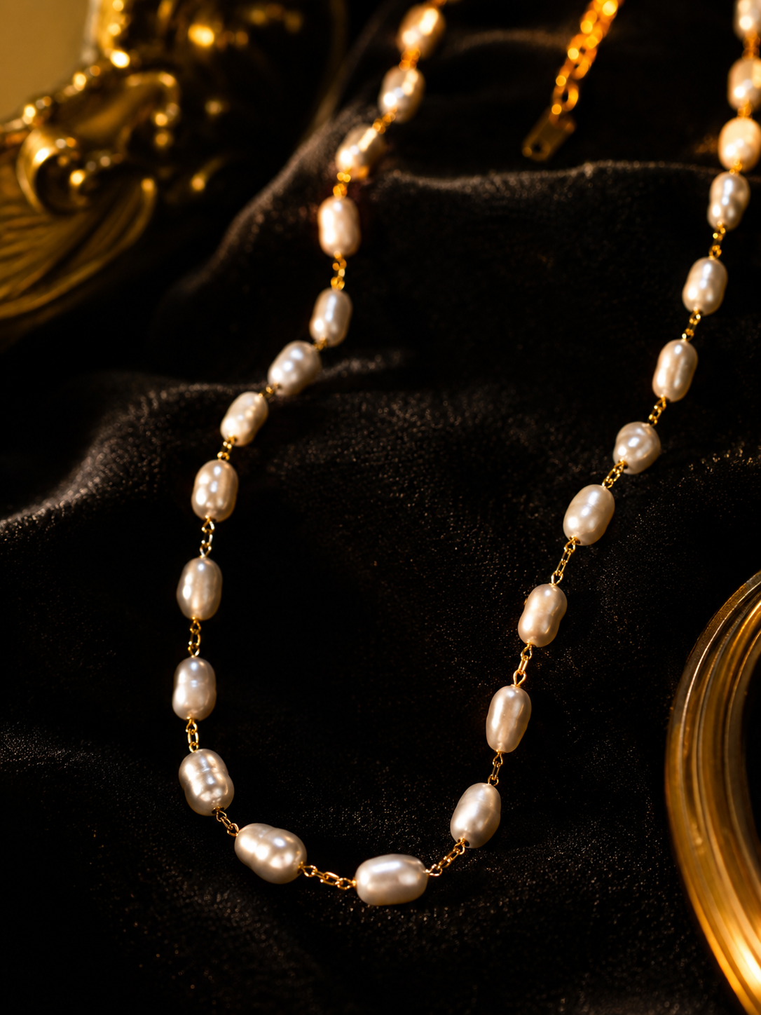 Goldea Celeste Pearl Chain Necklace