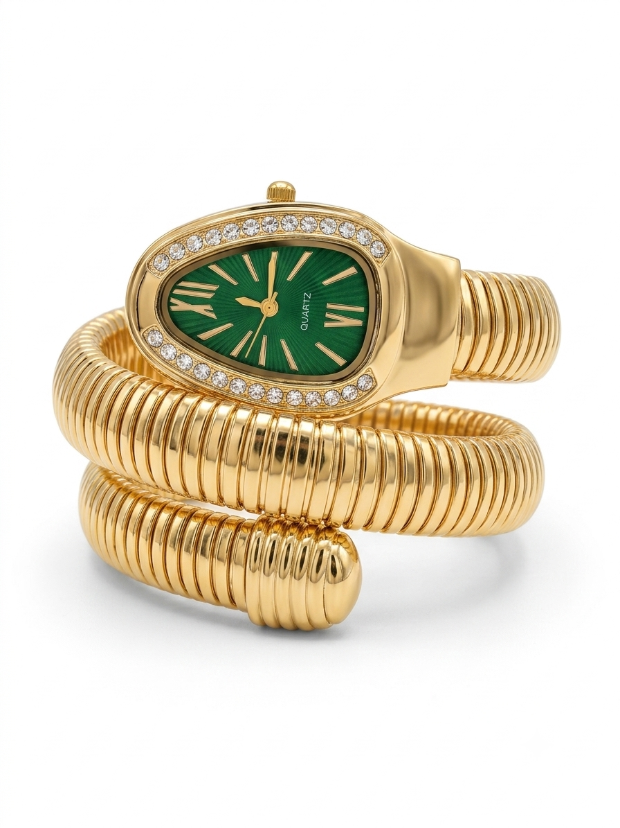 Emerald Snake Watch Bracelet