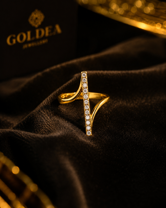 Aurora Crystal Bar Ring