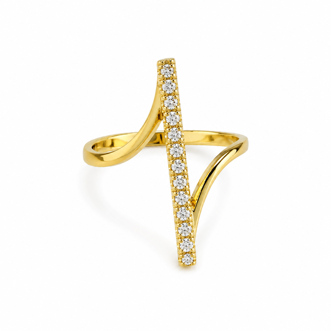 Aurora Crystal Bar Ring
