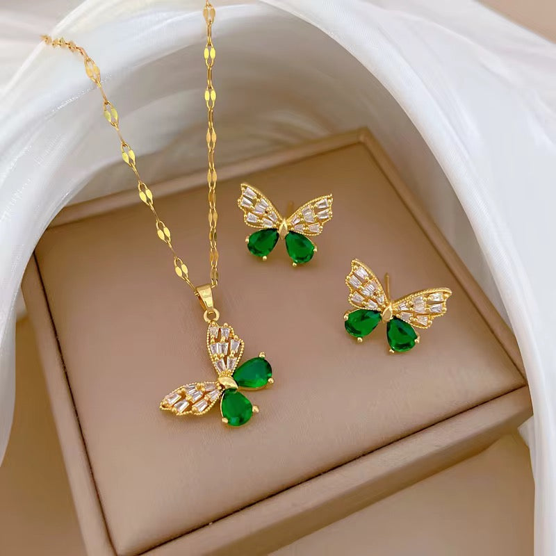 Emerald Butterfly Set