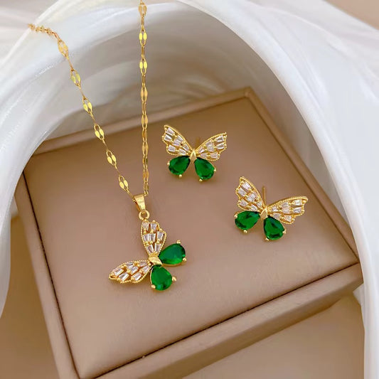 Emerald Butterfly Set